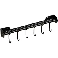 Markenlos Wandmontierter Utensilienhalter Kohlenstoffstahl mit glatter Oberfläche, passend für moderne, traditionelle und minimalistische Innenräume (40 cm)