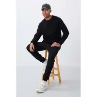 Tommy Life Herren Baumwoll-Polyester Fleece Sweatshirt und Hose Set