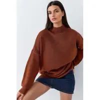 MyFashion Oversized Halb-Stehkragen Strickpullover