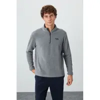 Tommy Life Herren Plüsch Halbzip Sweatshirt