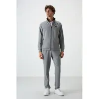 Tommy Life Herren Strick-Fleece Sweatshirt und Hose Set