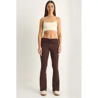 Bianco Hoch geschnittene Bootcut-Leggings