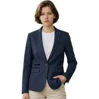 Cavani Damen, marineblauer karierter Woll-Mix, Fischgrät-Tweed-Sakko – Caridi