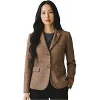TruClothing Damenjacke aus Eichenbraun, maßgeschneiderter karierter Tweed-Blazer – TPSTZ-7