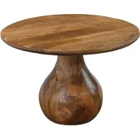 Wohnling Couchtisch Mango Massivholz 60cm Natur Rund Design Wohnzimmertisch Sofatisch Holz Tropfenform Beistelltisch Teardrop Tisch Massiv Handmade