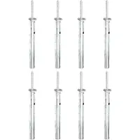 Alberts 8 x Pfostenträger, zum Einbetonieren, Schraubenlänge 120 mm, Rohr-Ø 42 mm, feuerverzinkt