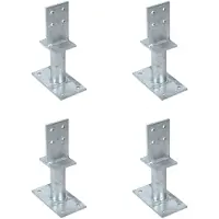 Alberts 4 x T-Pfostenträger mit Steg, Betonanker 150 mm, Steghöhe 130 mm, feuerverzinkt, zum Einbetonieren