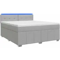 vidaXL Boxspringbett mit Matratze Hellgrau 140 x 190 cm Stoff