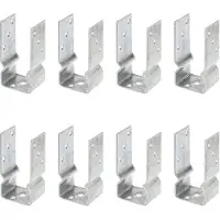Alberts 8 x U-Pfostenträger, 71x150 mm, feuerverzinkt, zum Aufschrauben, Tiefe 60 mm