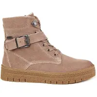 Marco Tozzi Taupe Stiefel mit Fellfutter aus echtem Leder - 40