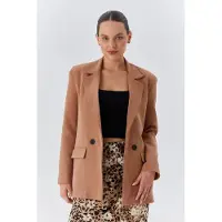 MixRay Langer Blazer aus Kunstleder