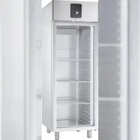Kbs Gastrotechnik Edelstahl-Gewerbekühlschrank KU 722 G GN 2/1 mit Glastür