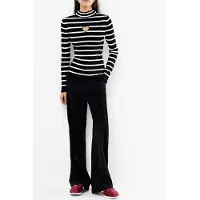 French Connection Melrose Ls Heart Cut Out Jumpe Black/porcelain Crea Größe: L | Longsleeves Outlet | Damen | Schwarz