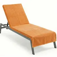 NYVI Frottee Schonbezug für Gartenliege NYVISpa 75x200 cm Orange - Hygiene Liegestuhlauflage für Sonnenliegen Strandliegen - Handtuch Bezug - 100