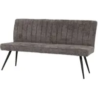 Décoshop26 - Esszimmerbank/Sofa mit gepolsterter Rückenlehne aus graubraunem Chenille-Stoff und Metall 160 cm 04_0005860 04_0005860