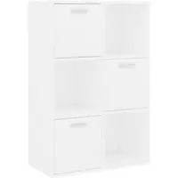 Helloshop26 - Multifunktionaler Aufbewahrungsschrank mit 6 Fächern Bürostil 60 x 29,5 x 90 cm weißes Holzwerkstoff