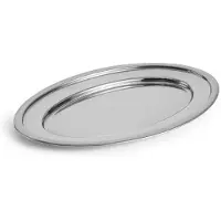 HAY - Essential Stahl Ovale Platte - Large - B24 x L37 cm