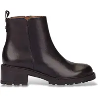 Wonders für Damen. D-1442 Leder-Stiefeletten Alice schwarz (36), 3 bis 5 cm, Reißverschluss, Lässig