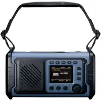 Lenco PDR-255BU - Notfallradio mit DAB+/FM, ASA und 20.000-mAh-Powerbank - Taschenlampe, Solar- und Handkurbelaufladung - Blau