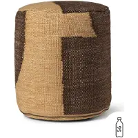 Ferm Living Forene Cylinder Pouf Tan/Chocolate - , Braun / Rost, Stoff / Textil