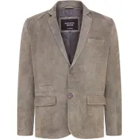 Infinity Leather Herren italienische graue Wildleder-Blazerjacke – Hohl