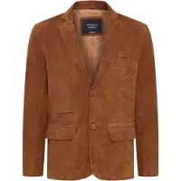 Infinity Leather Herren Italian Tan Wildleder-Blazerjacke – Hohl