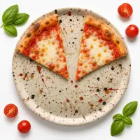 MamboCat Pizzateller Granito Ø31,5cm XL-Teller eine Personen 3D Steinoptik XL-Teller