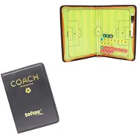 Softee Fußball Taktikmappe für Trainer, Kunstleder, Magnetchips, Reißverschluss, 285x20x25 cm
