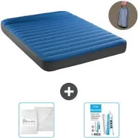Intex Luftbett - 2 Personen - 152 x 203 x 22 cm - Blau - Inklusive Pumpe - Spannbettuch en Reperaturset