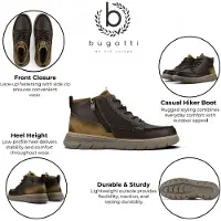 Bugatti Schnür-, Zug-, Schnallenstiefel in braun, Gr. 41