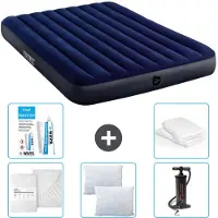Intex Luftbett – 2 Personen – 152 x 203 x 25 cm – Blau – im Lieferumfang enthalten Spannbettuch - Küssen - Pumpe - Reperaturset en Kissenschutz