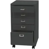 Décoshop26 - Büroschrank mit Schubladen 75 x 40 x 41 cm 5 Schubladen dunkelgraues Metall 04_0008270