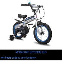 Bolt Kinderfahrrad – Für Kinder von 2–4 Jahren – Mit Stützrädern & Handbremse – 41 cm – Blau