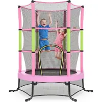 Songmics Trampolin Kinder, 174 cm Kindertrampolin mit Sicherheitsnetz, Randabdeckung STR050S101