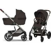 Cybex Balios S Lux Mod. 2027 mit Fold Cot, Kinderwagen inkl. faltbarer Babywanne, Farbe:Chocolate Brown