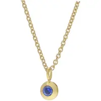 Trendor 31154-05 Damen-Halskette mit blauem Zirkonia 925 Silber Vergoldet