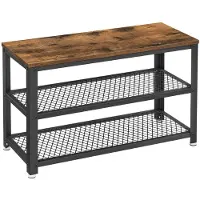 Markenlos Schuhbank mit 2 Ablageflächen, Metallrahmen, Maße 30 x 73 x 45 cm, ideal für Schuhaufbewahrung