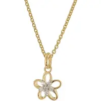 Trendor 31045 Damen-Kette Blume 925 Silber Vergoldet Zirkonia-Blüte