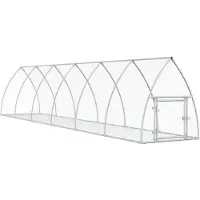 vidaXL Hasenstall Silbern 105x600x120 cm Verzinkter Stahl