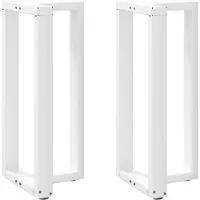 vidaXL Bartischbeine T-Form 2 Stk. Weiß 50x35x(90-91) cm Stahl