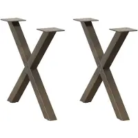 vidaXL Couchtischbeine X-Form 2 Stk. Naturstahl 50x(42-43) cm Stahl