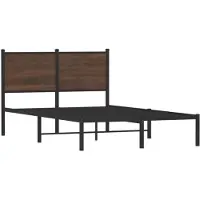 vidaXL Metallbett ohne Matratze Braun Eichen-Optik 120x190 cm