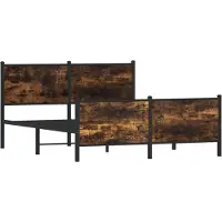 vidaXL Metallbett ohne Matratze Räuchereiche 137x190 cm