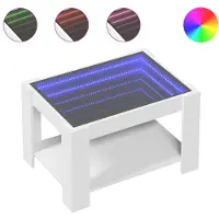 vidaXL Couchtisch mit LED-Leuchten Weiß 73x53x45 cm Holzwerkstoff