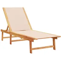 vidaXL Sonnenliege Creme Massivholz Akazie und Textilene