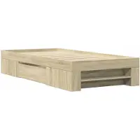 vidaXL Bettgestell ohne Matratze Sonoma-Eiche 90x200 cm Holzwerkstoff