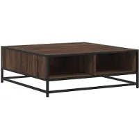 vidaXL Couchtisch Braun Eichen-Optik 80x80x30 cm Holzwerkstoff Metall