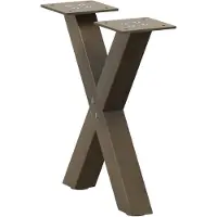 vidaXL Couchtischbeine X-Form 2 Stk. Naturstahl 30x(30-31) cm Stahl