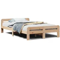 vidaXL Massivholzbett ohne Matratze 120x190 cm Kiefernholz