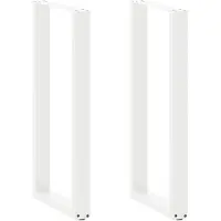 vidaXL Bartischbeine U-Form 2 Stk. Weiß 40x(100-101) cm Stahl